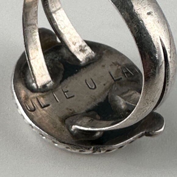 Early Vintage Native American Zuni Kachina Sun God Ring Inlaid Gemstones - Picture 5 of 8